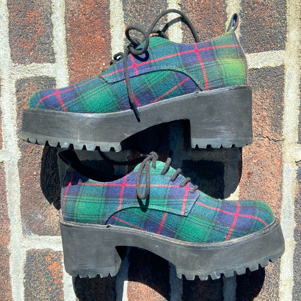 ASOS plaid platform shoes